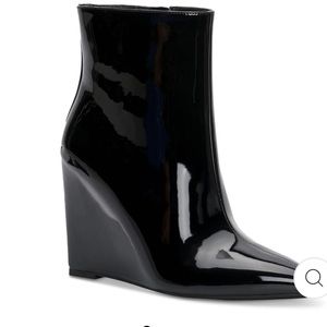 INC AZAH WOMENS PATENT LEATHER POINTED TOE ANKLE BOOTS SIZE 11